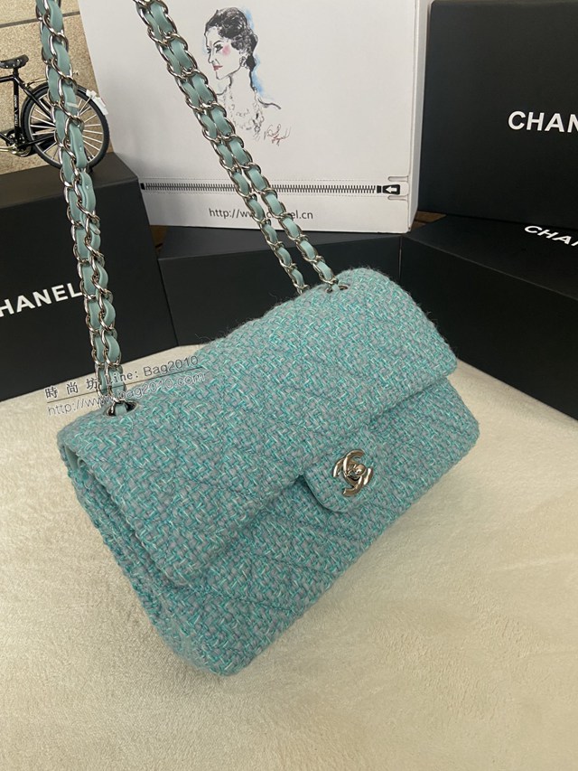 Chanel專櫃限量款Classic Flap Bag 01112布包 香奈兒CF單肩斜挎鏈條女包 djc4612